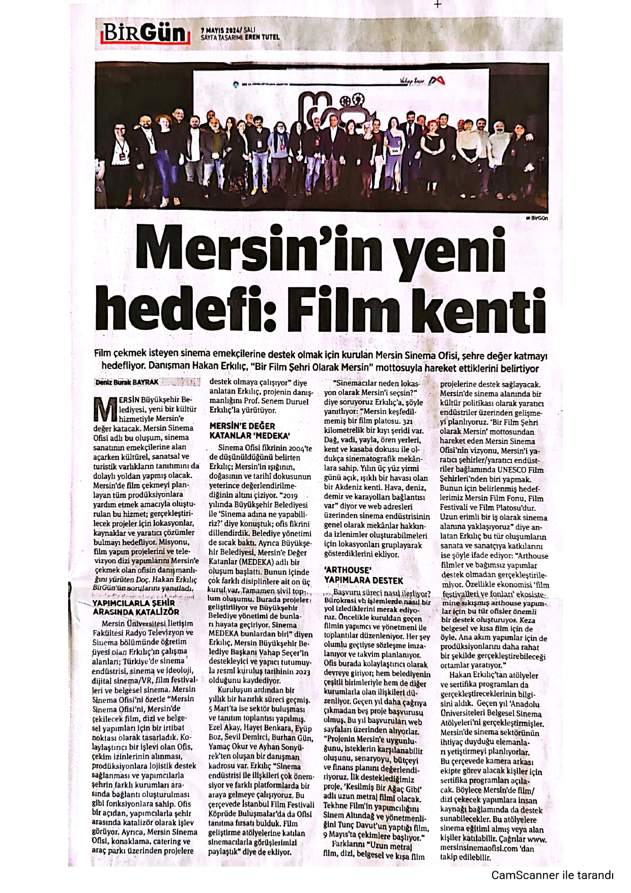 Mersin'in yeni hedefi: Film kenti 7 Mayıs 2024 Birgün Gazetesi